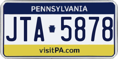 PA license plate JTA5878