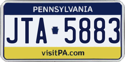 PA license plate JTA5883