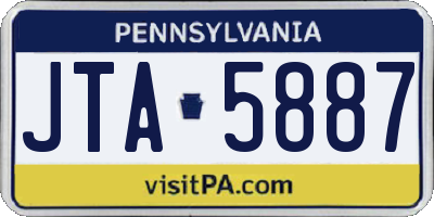 PA license plate JTA5887