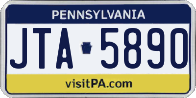 PA license plate JTA5890
