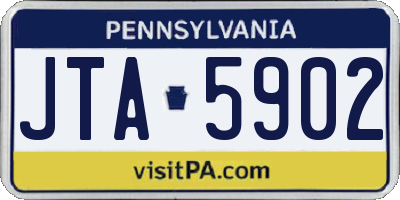 PA license plate JTA5902
