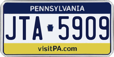 PA license plate JTA5909