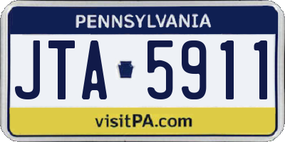 PA license plate JTA5911