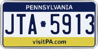 PA license plate JTA5913