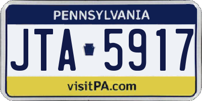PA license plate JTA5917