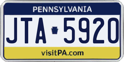 PA license plate JTA5920