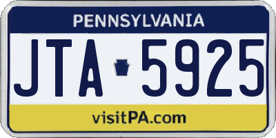 PA license plate JTA5925