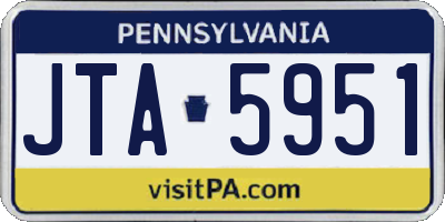 PA license plate JTA5951
