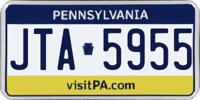 PA license plate JTA5955