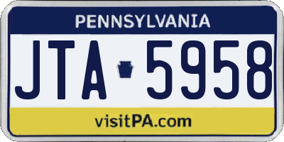 PA license plate JTA5958