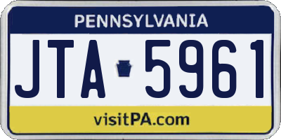 PA license plate JTA5961
