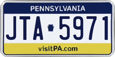 PA license plate JTA5971
