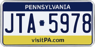 PA license plate JTA5978