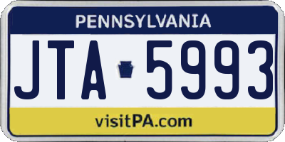 PA license plate JTA5993