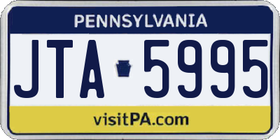 PA license plate JTA5995