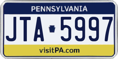 PA license plate JTA5997