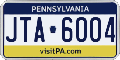 PA license plate JTA6004