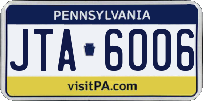 PA license plate JTA6006