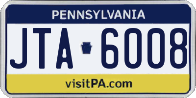PA license plate JTA6008