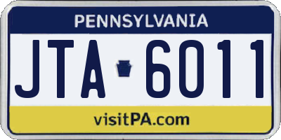 PA license plate JTA6011
