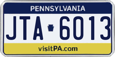 PA license plate JTA6013