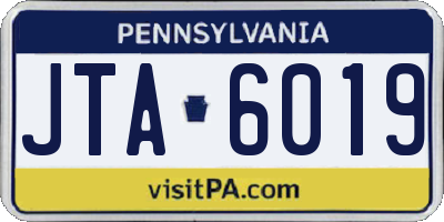PA license plate JTA6019