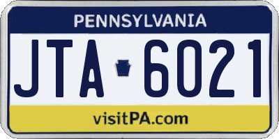 PA license plate JTA6021