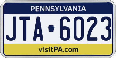 PA license plate JTA6023