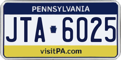 PA license plate JTA6025