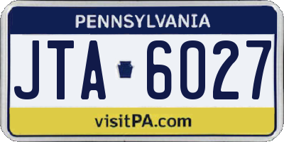 PA license plate JTA6027