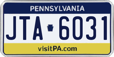PA license plate JTA6031