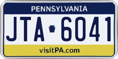 PA license plate JTA6041