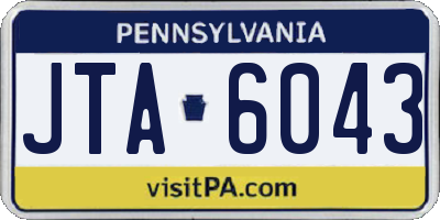 PA license plate JTA6043