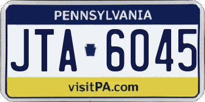 PA license plate JTA6045