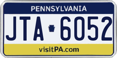 PA license plate JTA6052