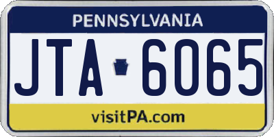PA license plate JTA6065