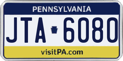 PA license plate JTA6080