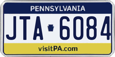 PA license plate JTA6084
