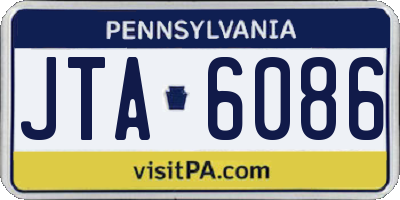 PA license plate JTA6086