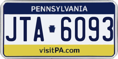 PA license plate JTA6093