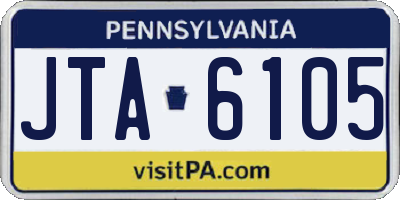 PA license plate JTA6105