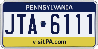 PA license plate JTA6111