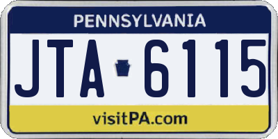 PA license plate JTA6115
