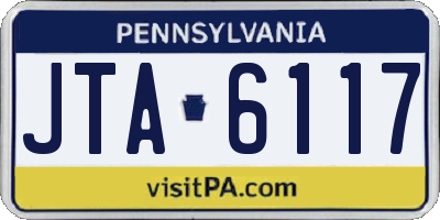 PA license plate JTA6117