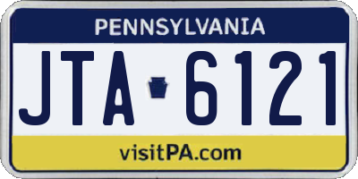 PA license plate JTA6121
