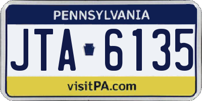 PA license plate JTA6135