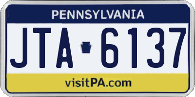 PA license plate JTA6137