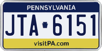 PA license plate JTA6151