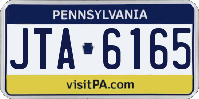 PA license plate JTA6165
