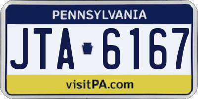 PA license plate JTA6167